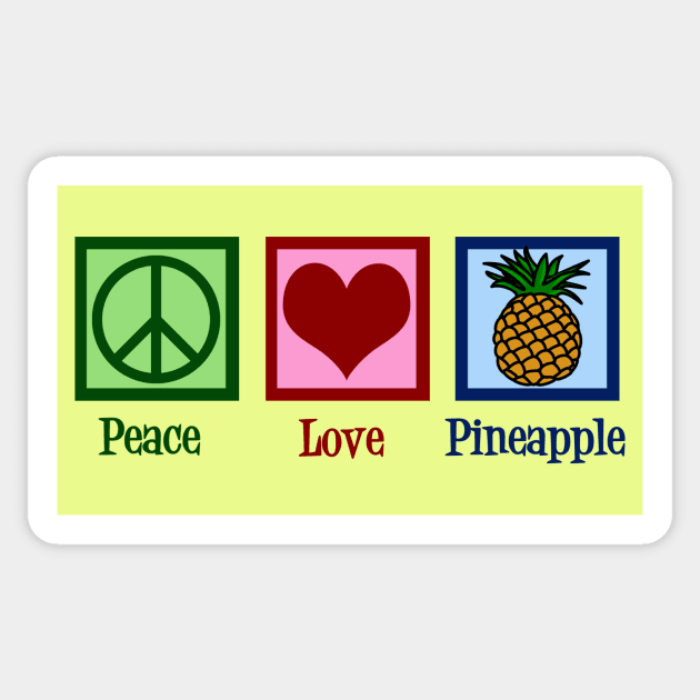 Peace Love Pineapple Sticker by epiclovedesigns